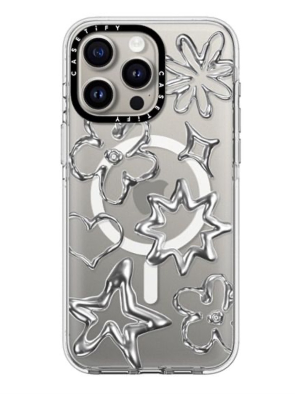 CASETiFY Chrome Doodles Impact Case MagSafe Clear iPhone 15 Pro Max NWT